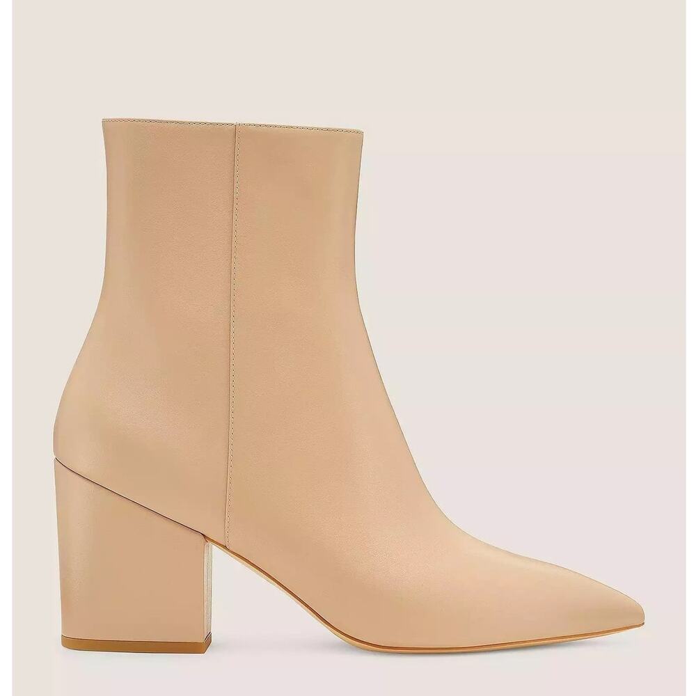 Stuart Weitzman Avenue 75 Block Bootie Size 11 in Golden Beige